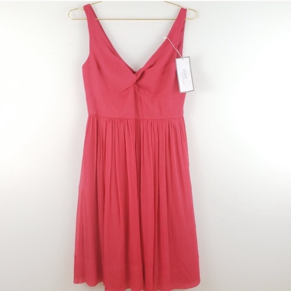 JCrew Silk Chiffon Twist Tank Dress.